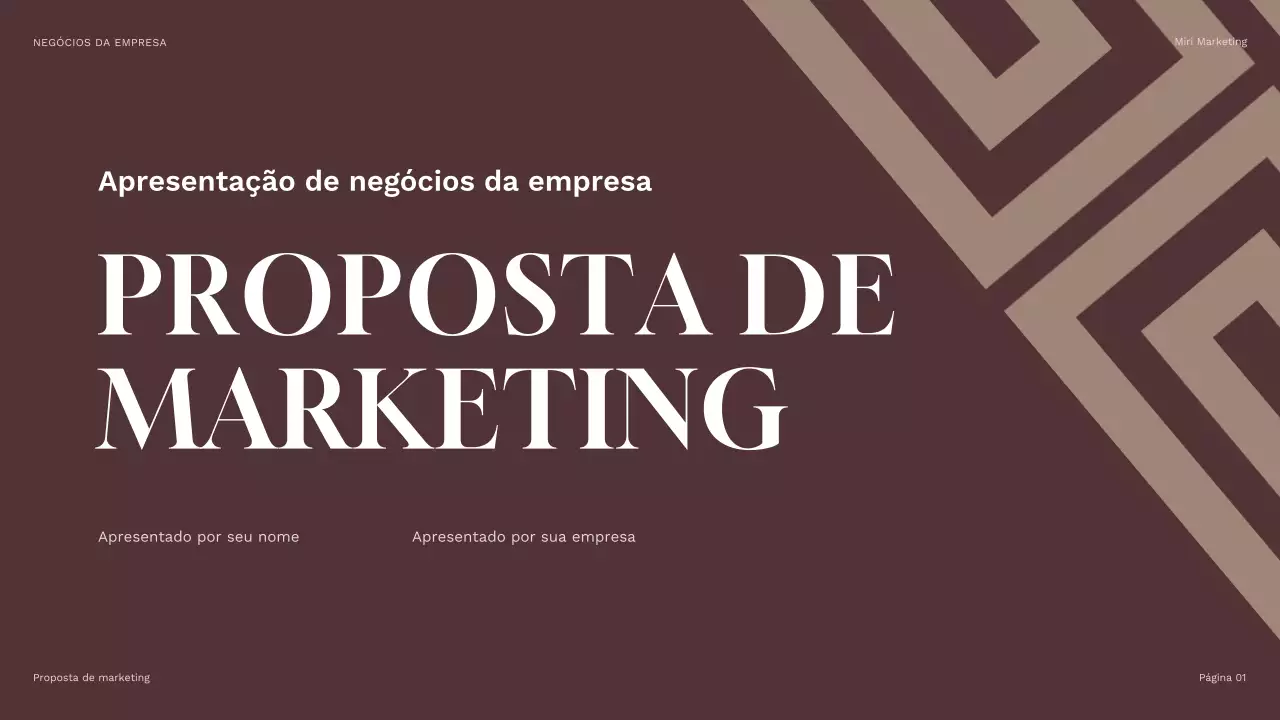 apresentação de marketing geométrico castanho