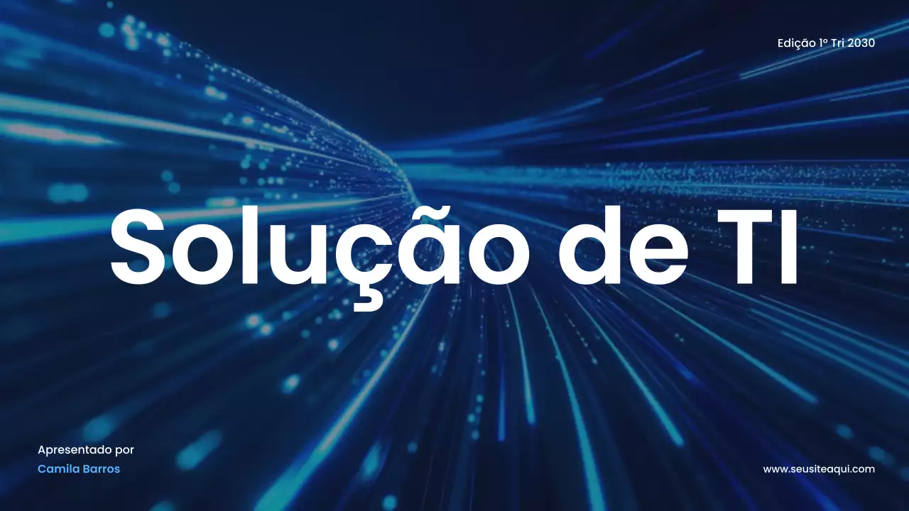 Apresentação da TI futurista azul