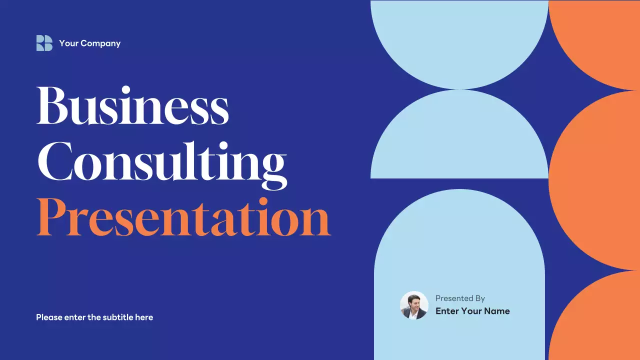 Blue Modern Geometric Business Consulting Presentation