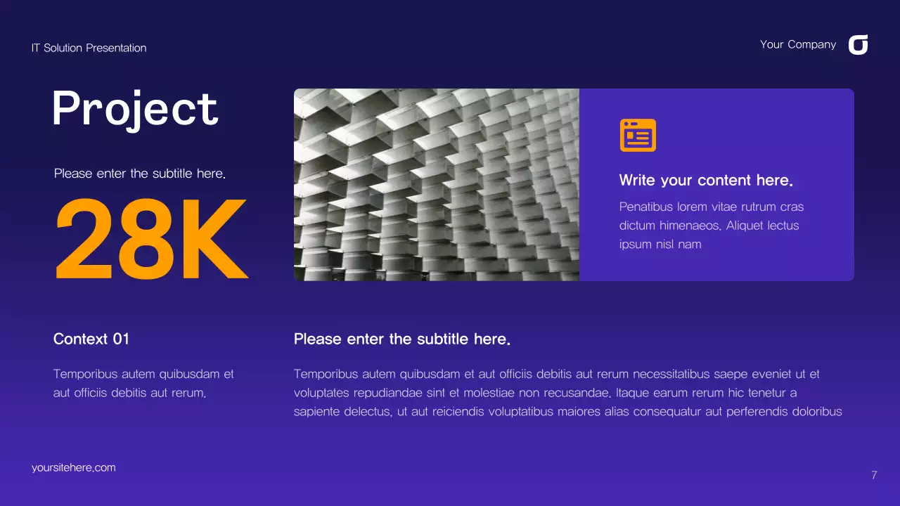 Purple Blue Abstract IT Solution Presentation