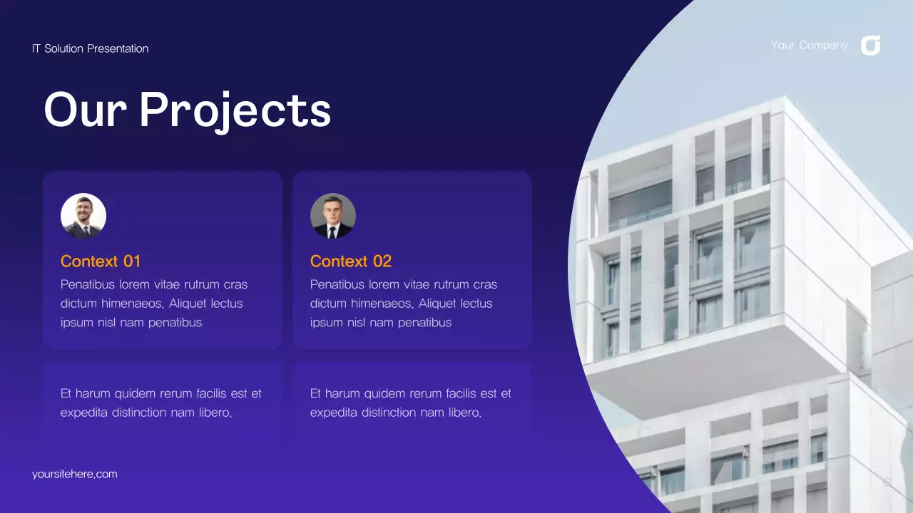 Purple Blue Abstract IT Solution Presentation