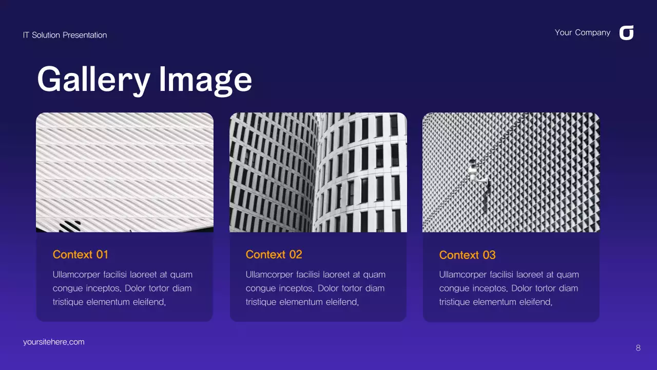 Purple Blue Abstract IT Solution Presentation