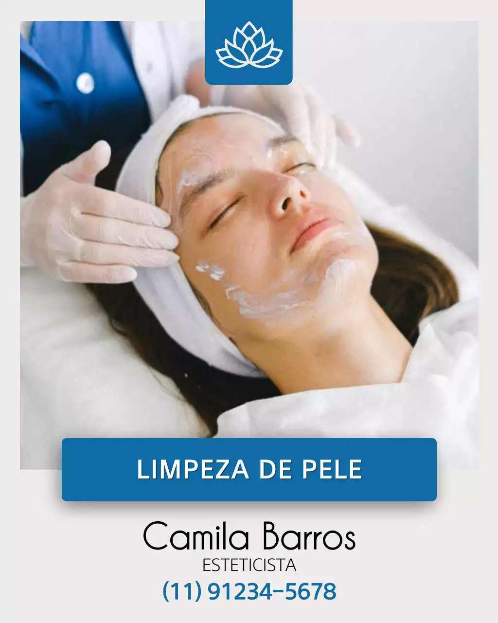 Publicação de anúncio de cuidados com a pele moderna branca no Instagram