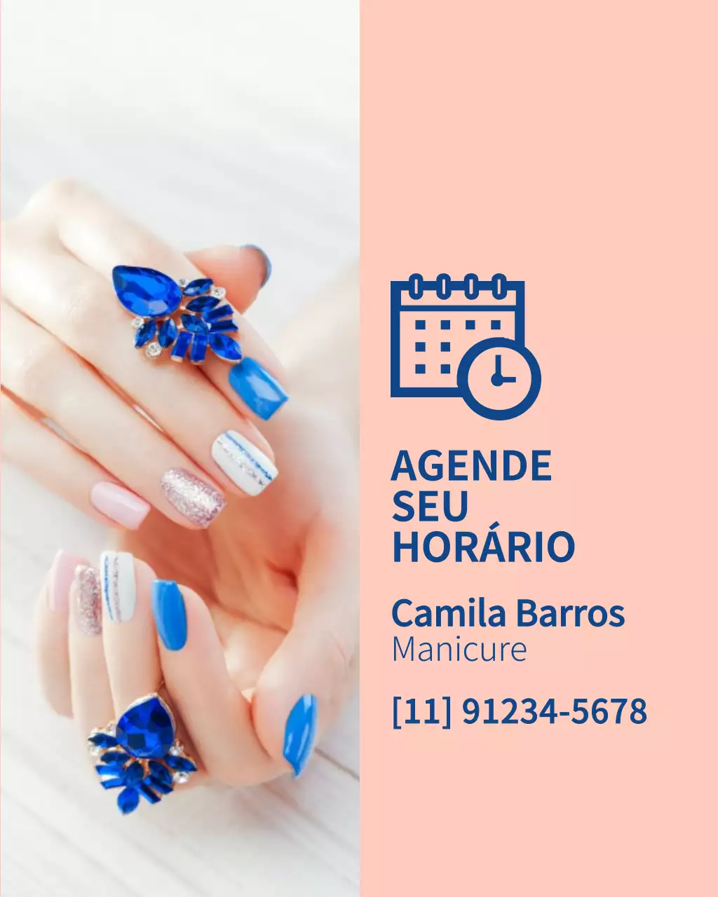 Postagem de promoção de manicure elegante bege no Instagram