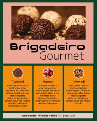 Publicação de sobremesa moderna laranja no Instagram