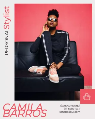 Publicação de moda rosa da moda no Instagram