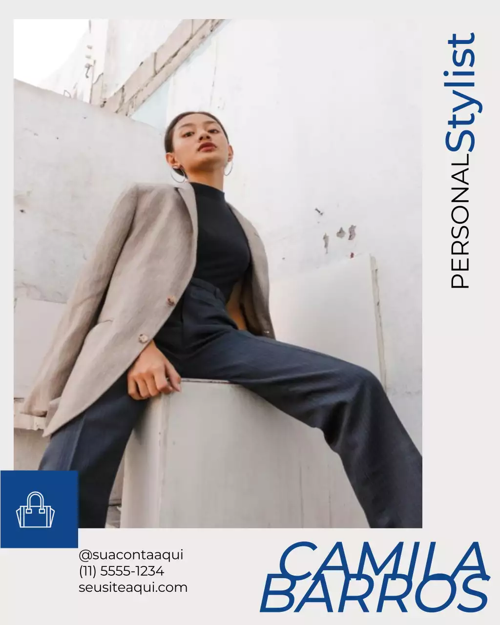 Publicidade de moda moderna bege no Instagram