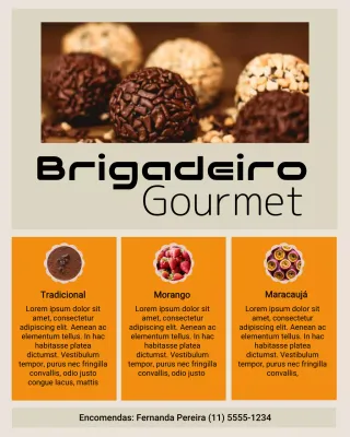 Postagem do Instagram do Menu de Sobremesas Elegantes Laranja