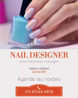 Postagem de promoção de unhas elegantes bege no Instagram
