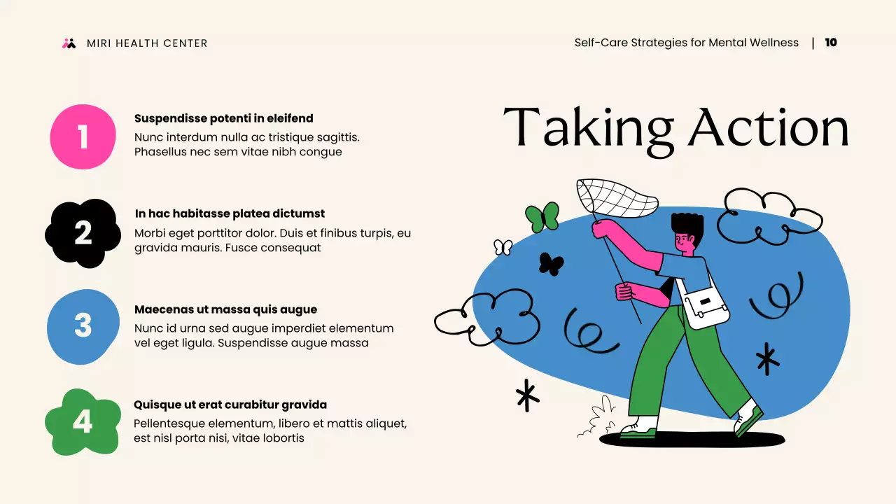 Beige Modern Organic Illustrated Mental Wellness Guide Presentation