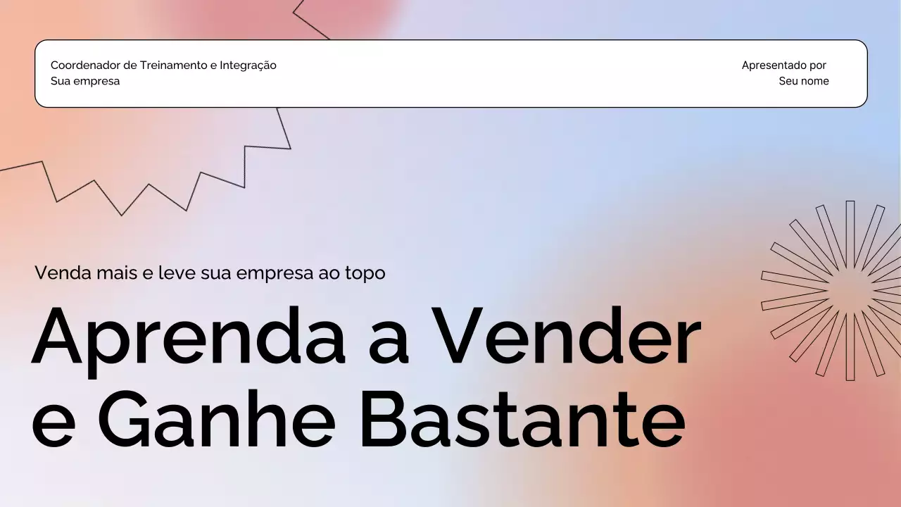 apresentação de vendas moderna em arco-íris