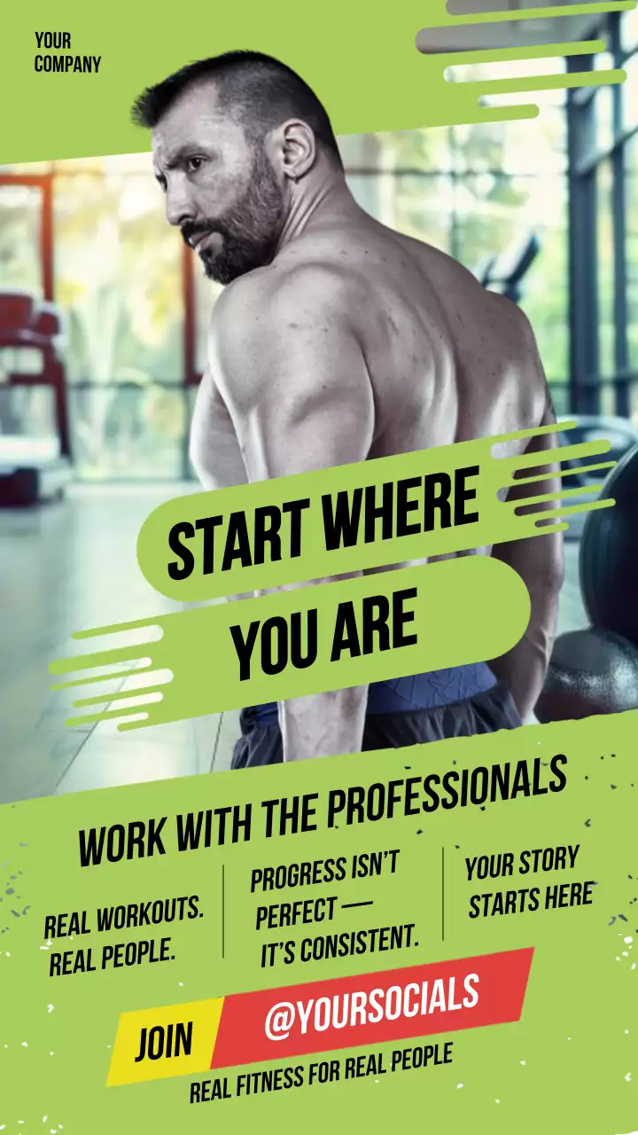 Green Modern Fitness Promotion Instagram Story