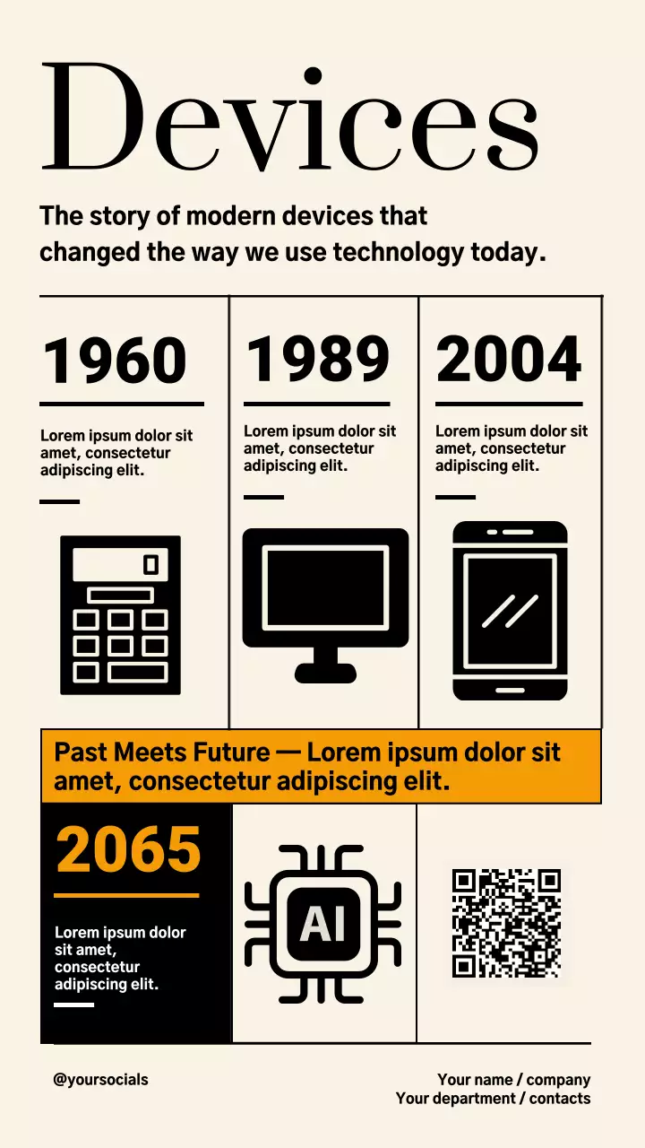 Beige Modern Technology Timeline Instagram Story