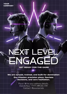 Poster Promosi Game Modern Berwarna Ungu