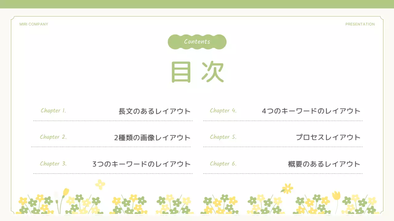 緑 シンプル プレゼンテーション プラン