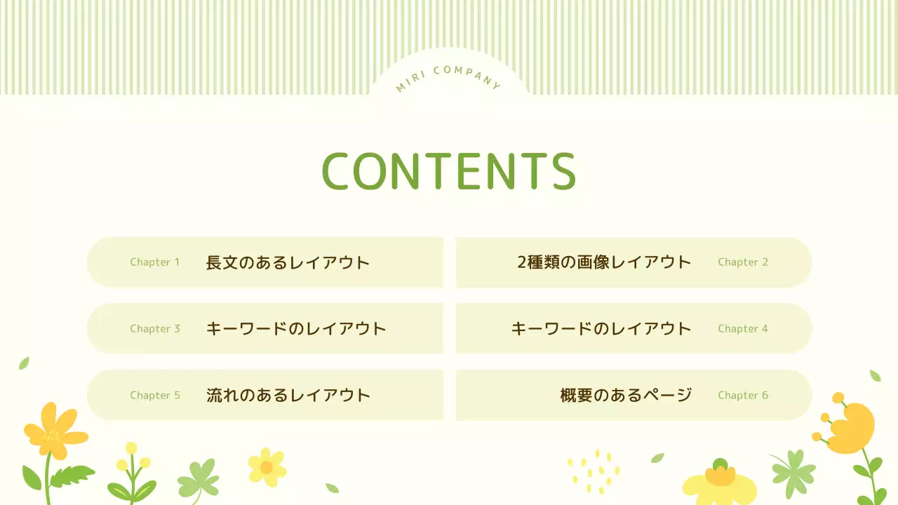 緑 かわいい プレゼンテーション プラン