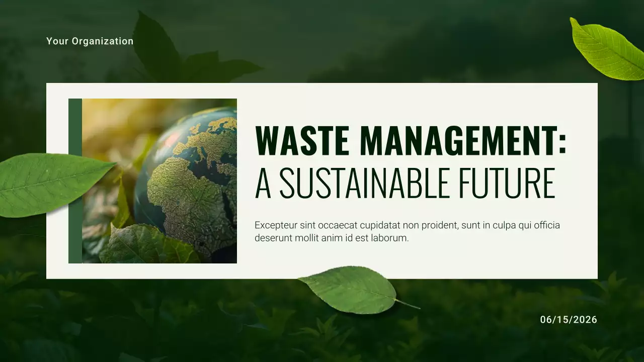 Green and White Modern Sustainability Earth Day Presentation