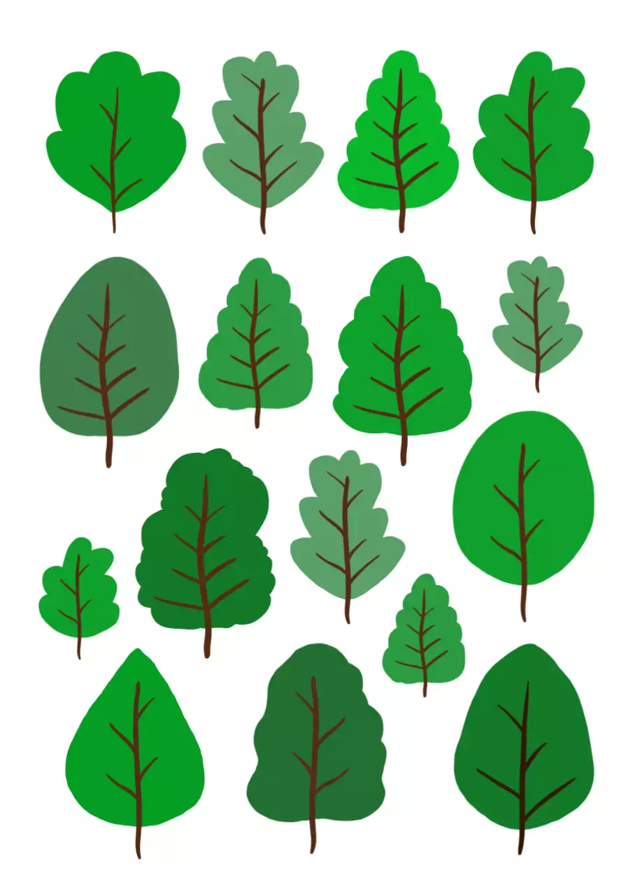 초록 아기자기한 자연 스티커