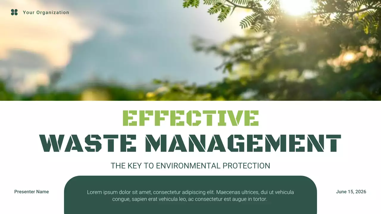 Green Modern Sustainability Waste Management Presentation