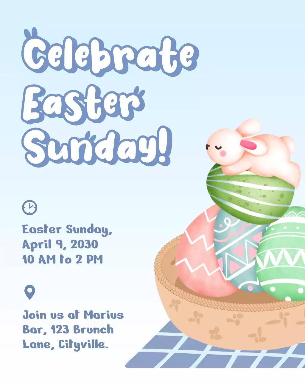 Blue Playful Easter Brunch Promotion Instagram Post