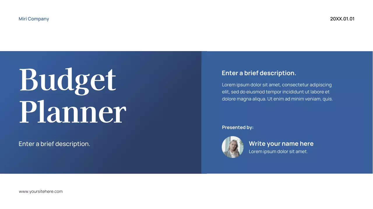 Blue Modern Budget Planner Presentation