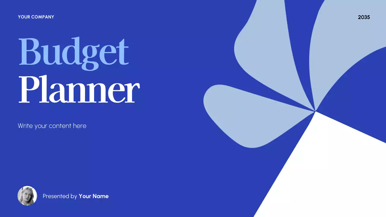 Blue Modern Budget Planner Presentation