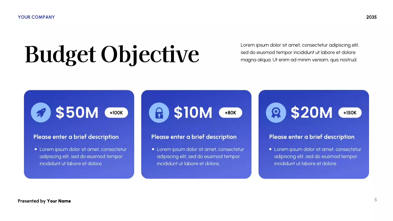 Blue Modern Budget Planner Presentation