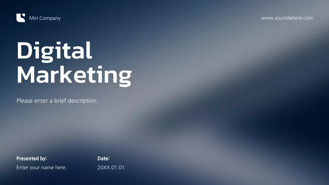 Blue Modern Gradient Digital Marketing Pitch Presentation