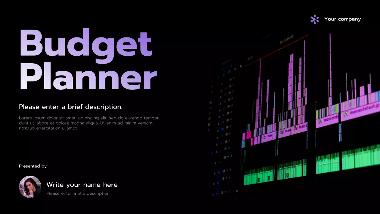 Black Modern Finance Budget Planner Presentation