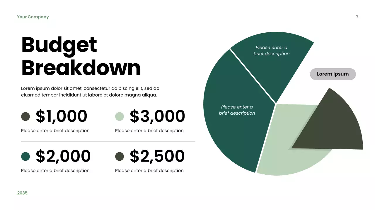 Green Modern Budget Planner Presentation