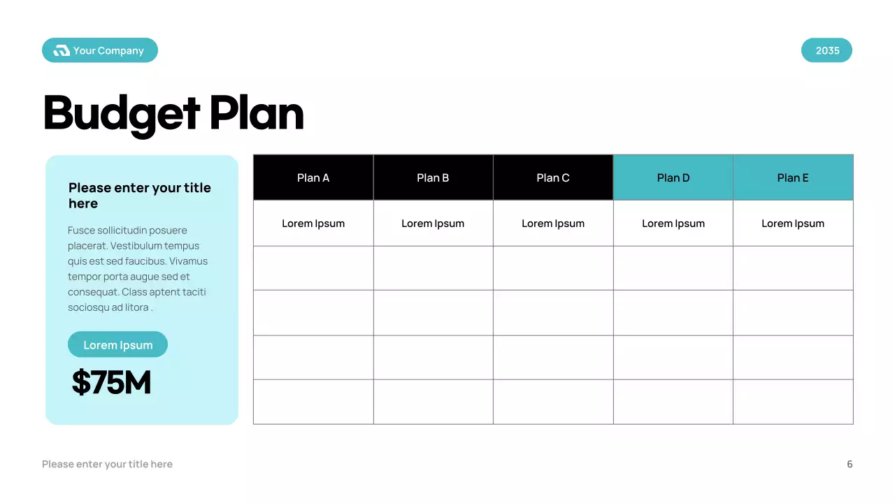 Teal Modern Budget Planner Presentation