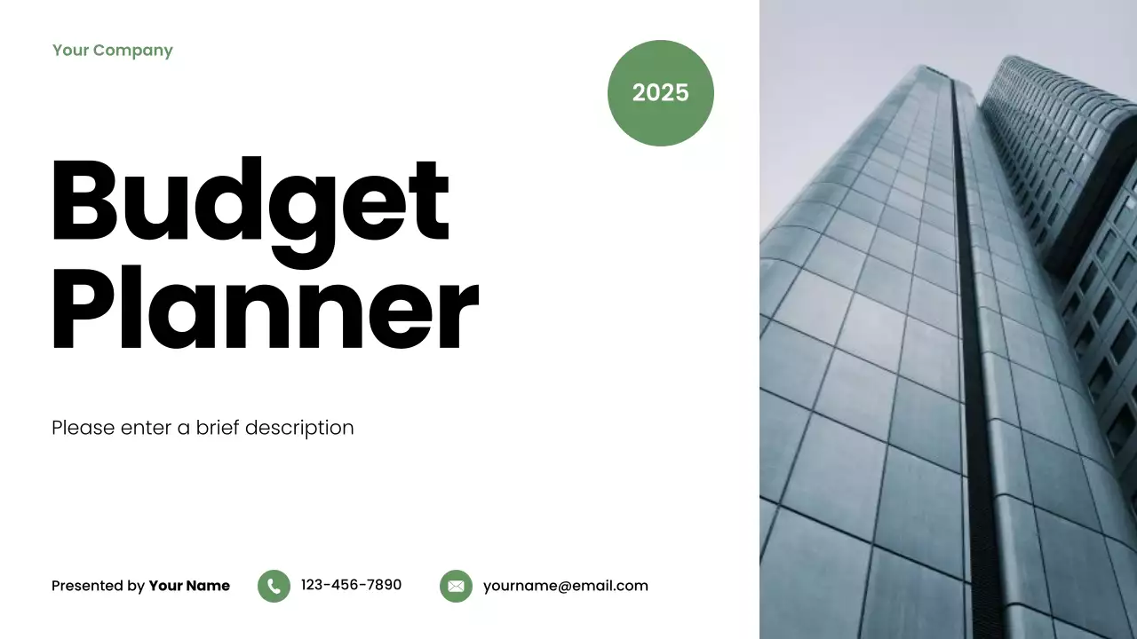 Green Modern Budget Planner Presentation