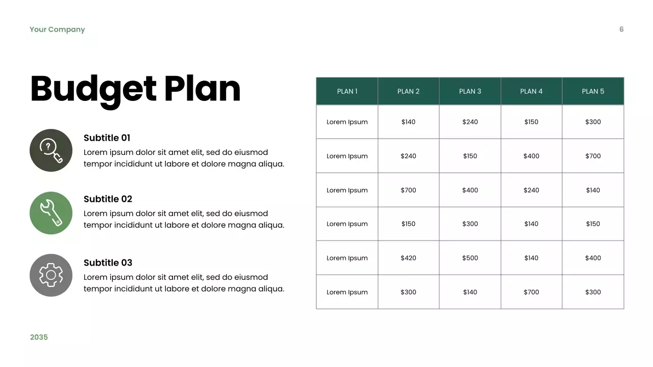Green Modern Budget Planner Presentation