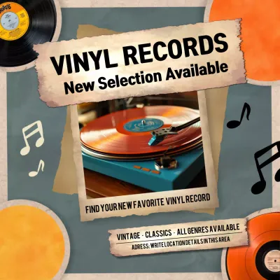 Orange Vintage Music Promotion Social Media Post