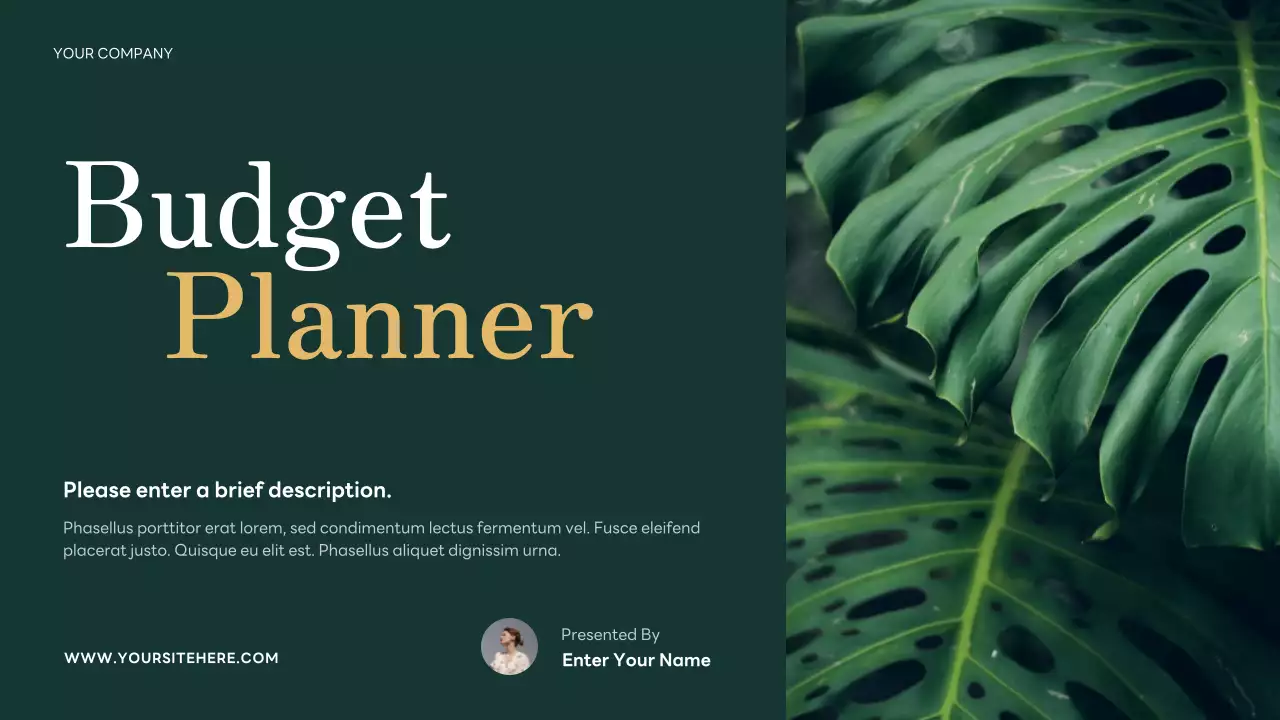Green Modern Budget Planner Presentation