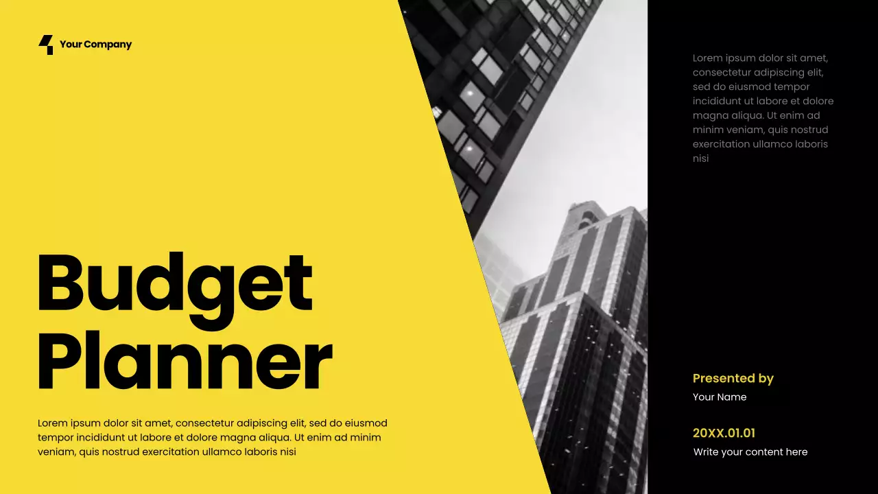 Yellow Vibrant Budget Planner Presentation