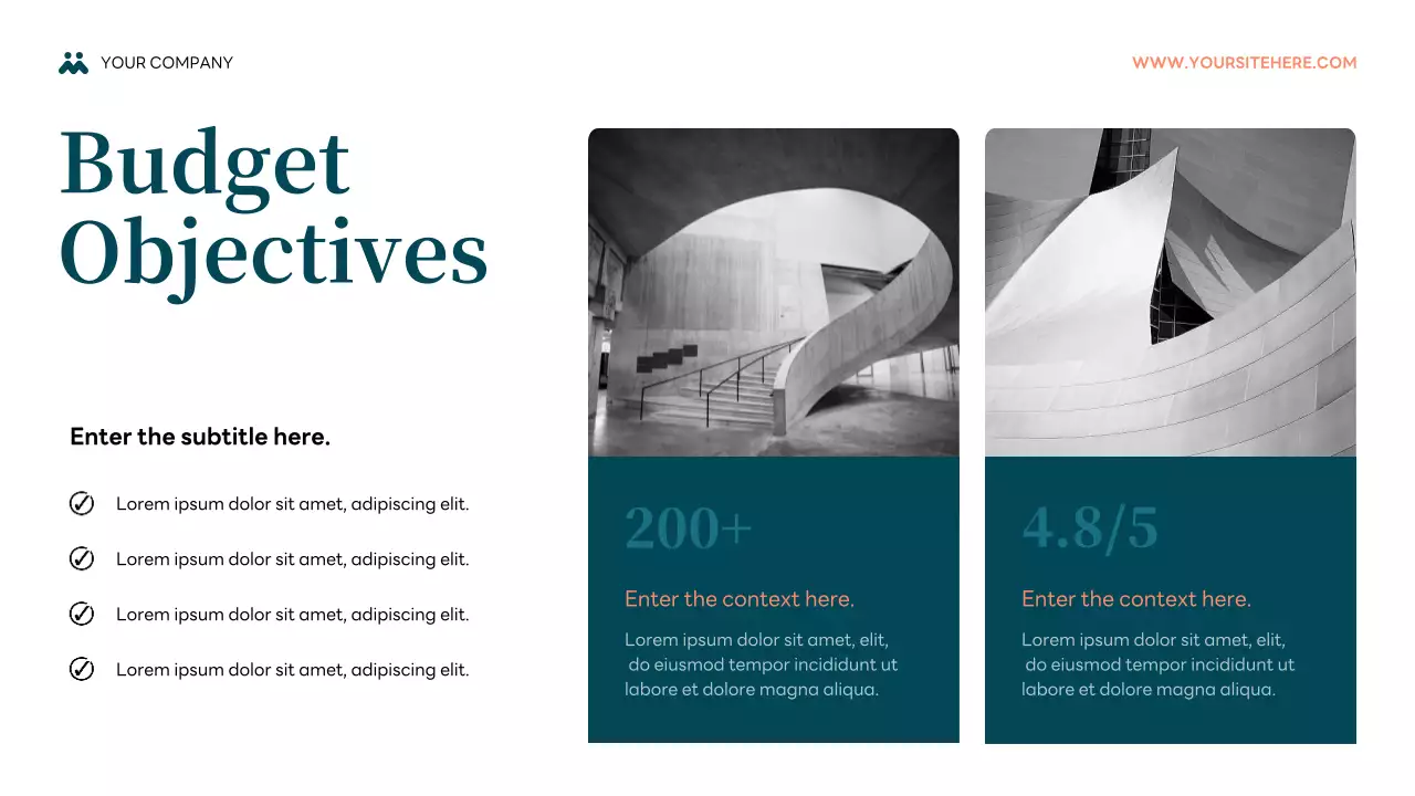 Teal and Salmon Modern Budget Planner Presentation