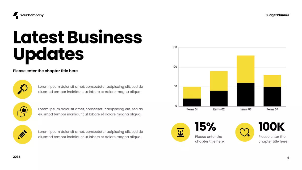 Yellow Vibrant Budget Planner Presentation