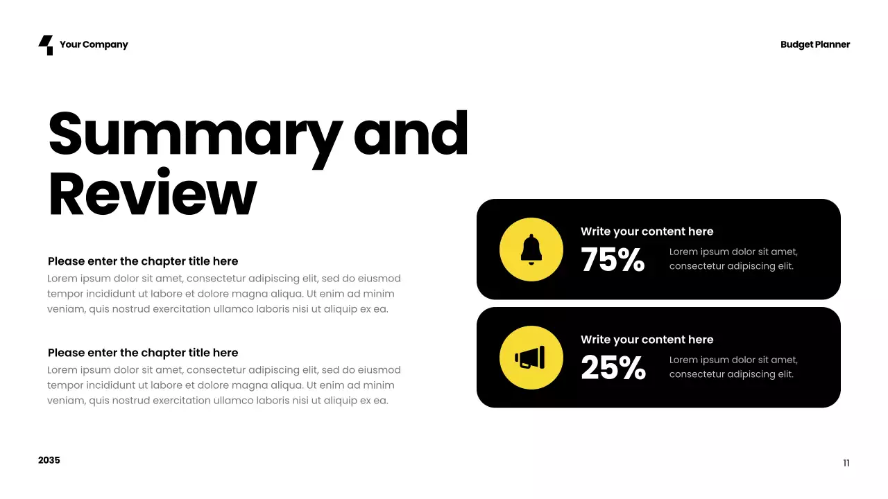 Yellow Vibrant Budget Planner Presentation