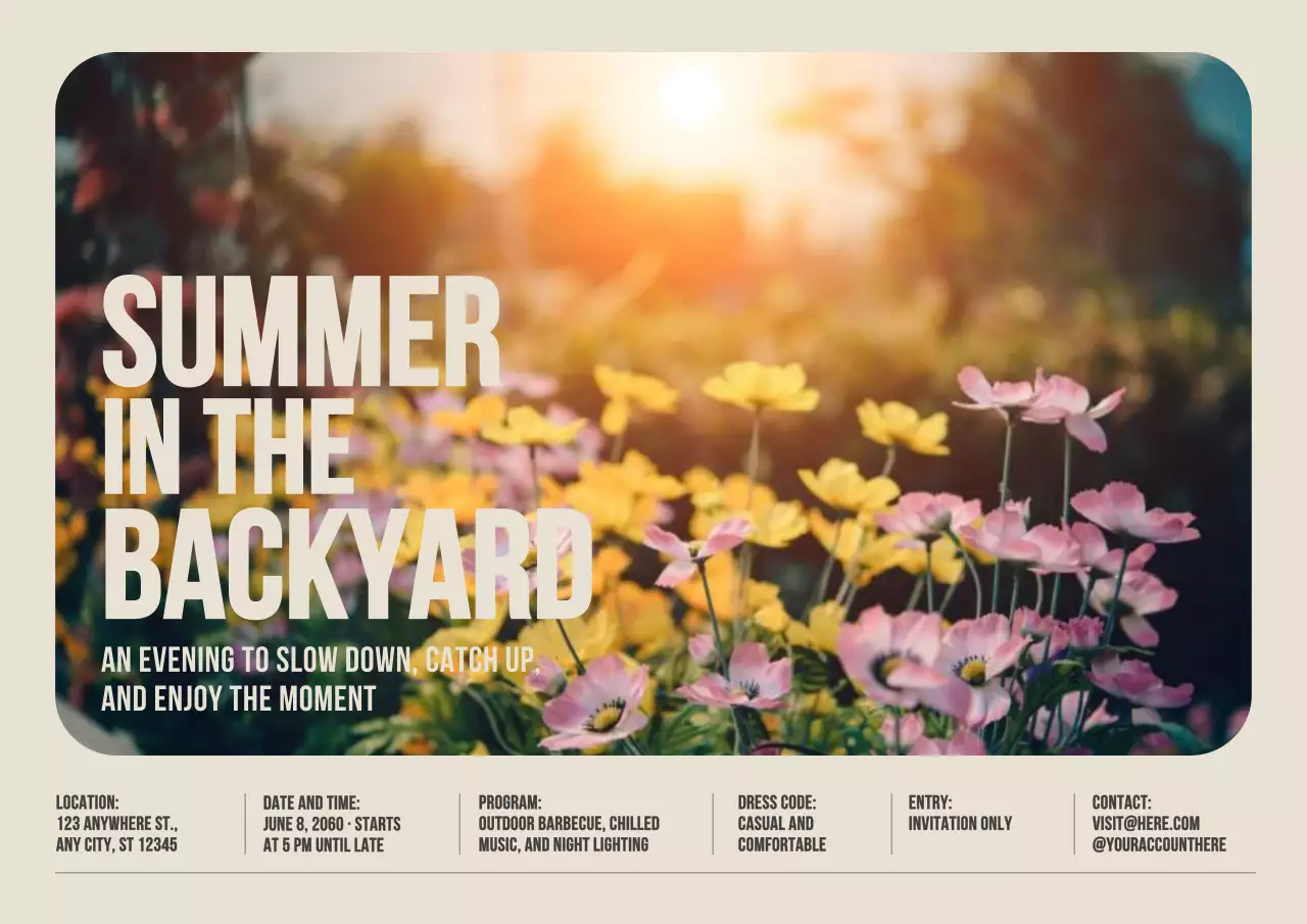 Beige Rustic Summer Invitation Poster