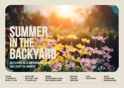 Beige Rustic Summer Invitation Poster