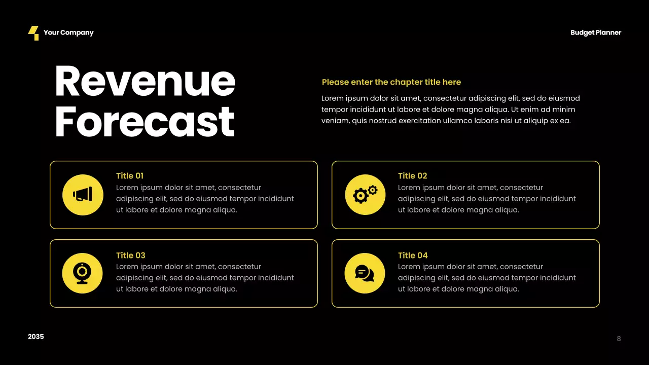 Yellow Vibrant Budget Planner Presentation