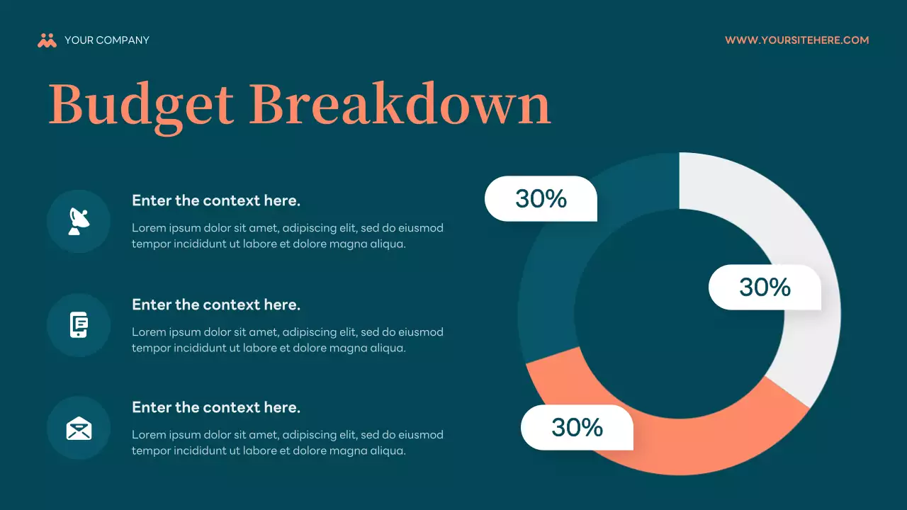 Teal and Salmon Modern Budget Planner Presentation
