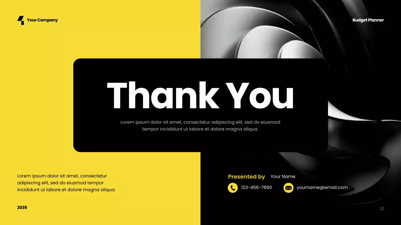 Yellow Vibrant Budget Planner Presentation