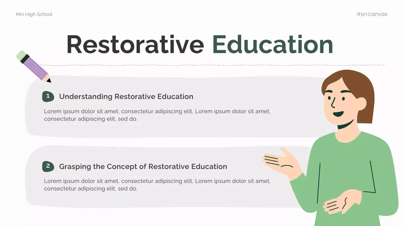 Green and Purple Modern Restorative Education Lecture Presentation