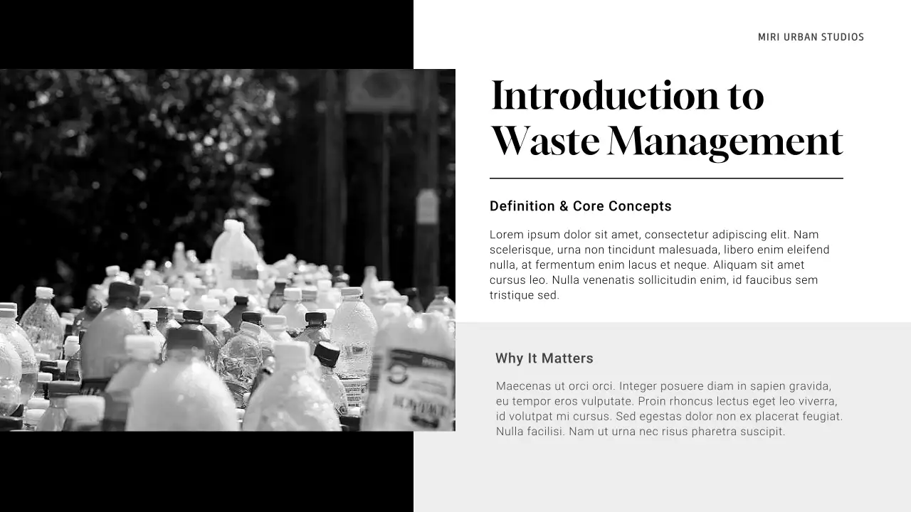 Grey Minimal Waste Management Presentation