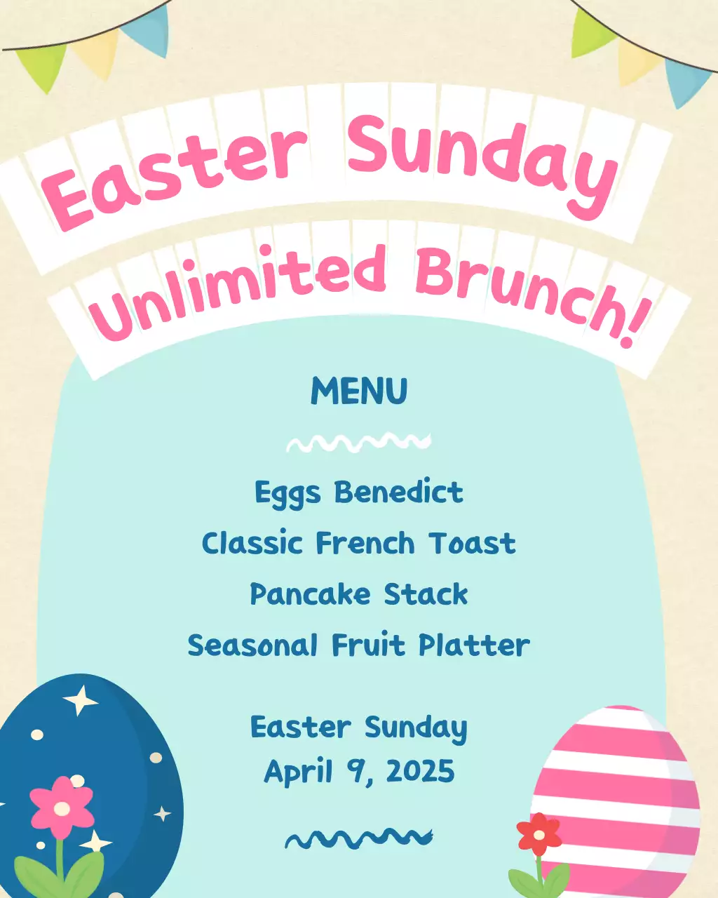 Pastel Festive Easter Egg Brunch Instagram Post