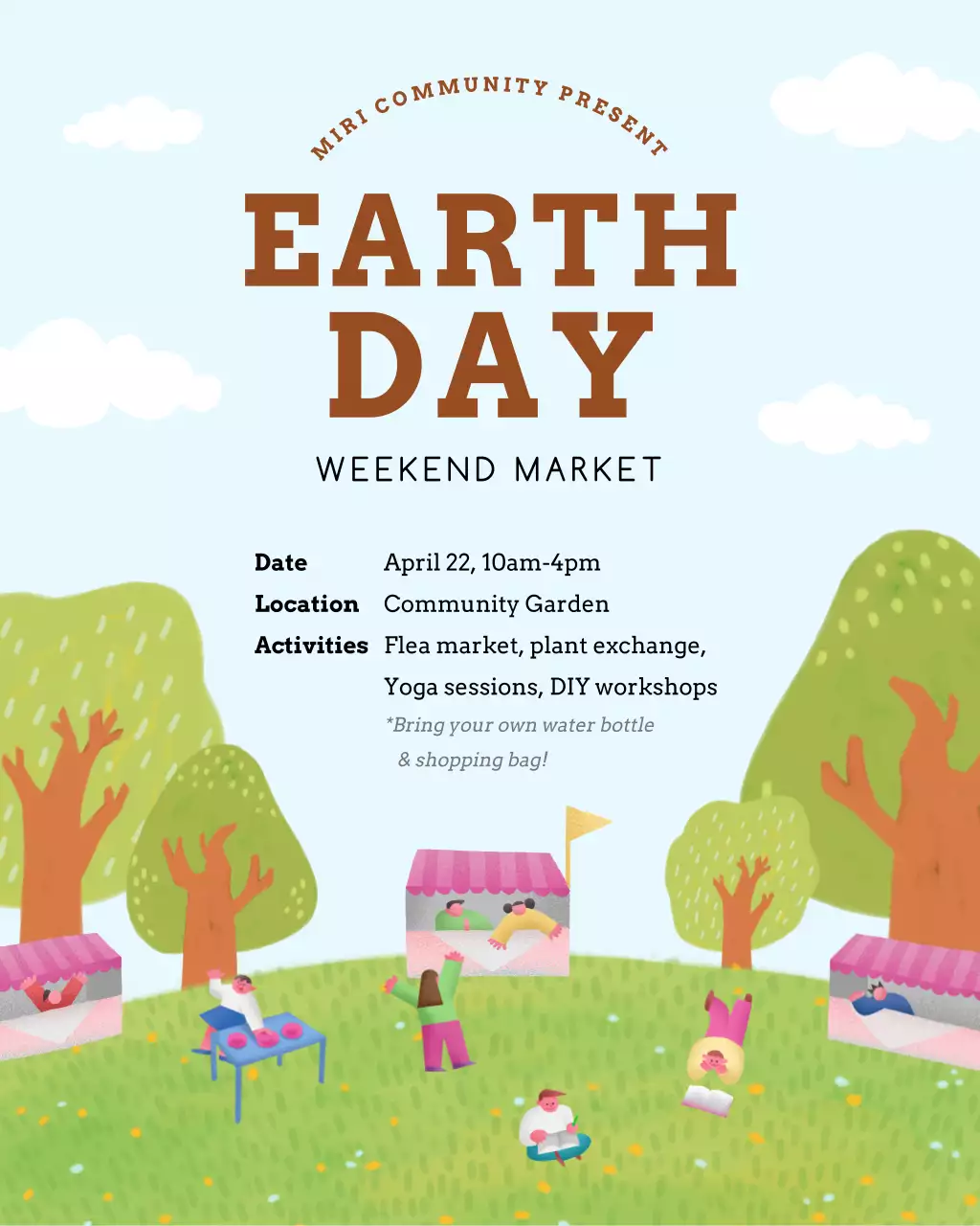 Green Rustic Earth Day 주말 마켓 공지 Instagram 게시물