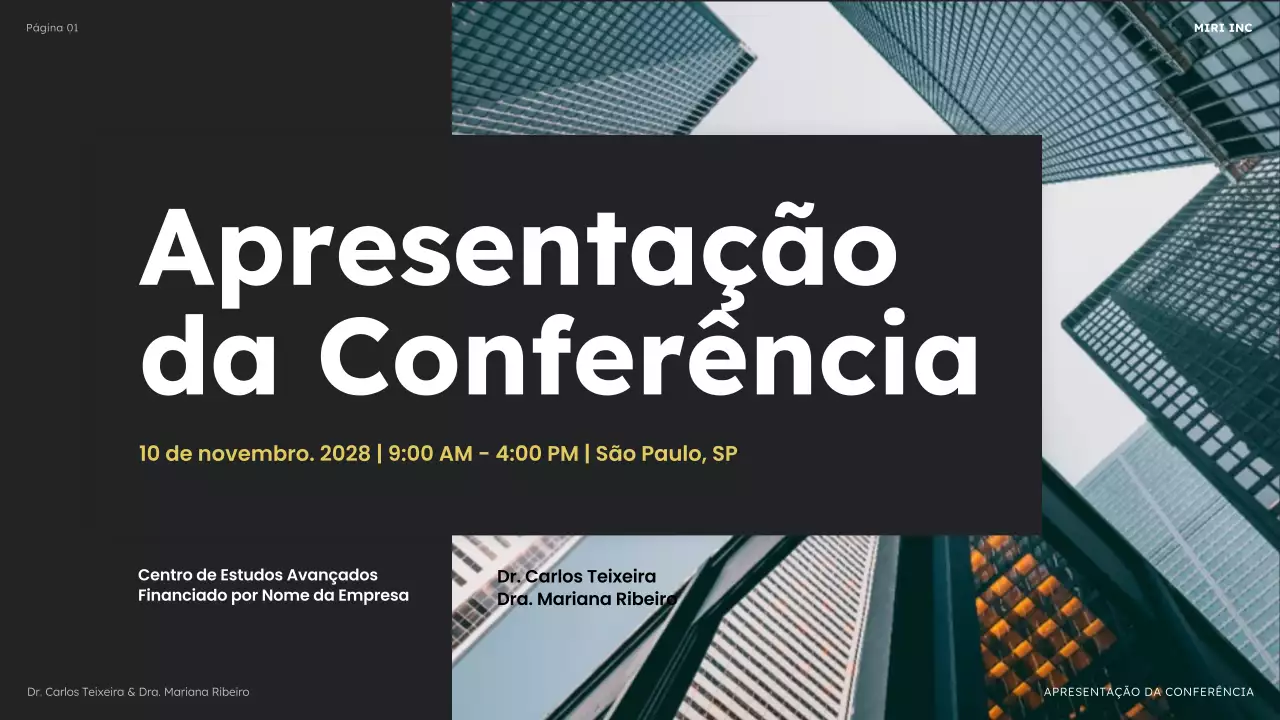apresentação de empresa moderna em preto