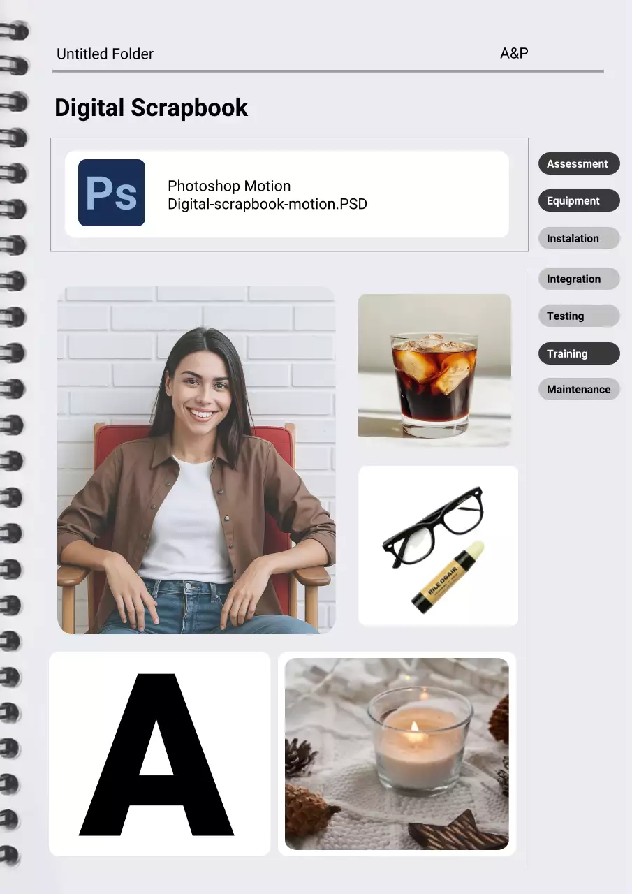 Grey Modern Scrapbook Design Poster